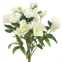 Bouquet de roses de Noël 39cm crème