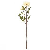 Article Fleur artificielle chrysanthème crème avec 2 fleurs L70cm