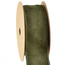 Article Ruban en tissu ruban décoratif en velours ruban de bijoux vert W50mm L8m