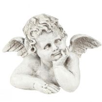 Article Figurine d&#39;ange déco polyrésine décoration funéraire gris blanc H6cm 3 pièces