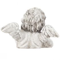 Article Figurine d'ange déco polyrésine décoration funéraire gris blanc H6cm 3 pièces
