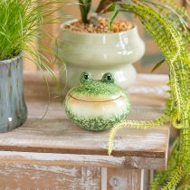 Article Figurine décorative de grenouille pour une décoration ludique de la maison et du jardin, verte, 11 cm, lot de 2