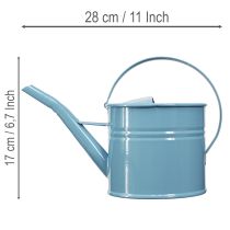 Article Arrosoir décoratif en métal bleu, pot de fleurs, 28 x 13 x 17 cm, 1,25 l, décoration de jardin ou de balcon.