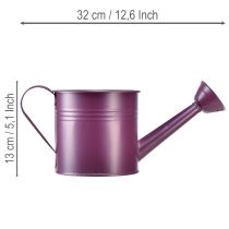 Article Arrosoir décoratif, pot de fleurs en métal violet, Ø 13,5 cm H 12,5 cm