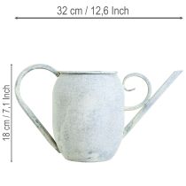 Article Arrosoir décoratif vintage en métal blanc et bleu 32 x 11 x 18 cm, accessoire décoratif