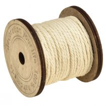 Article Cordon décoratif coton crème Ø2mm bobine en bois de 16m chacune, 2 pièces