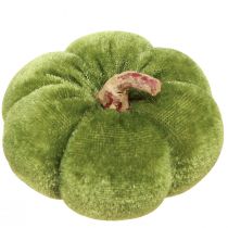 Article Citrouilles décoratives en tissu vert velouté Ø7cm H4,5cm 9 pièces