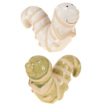 Article Décoration de ver drôle chenille en céramique décoration suspendue pot 9x6cm 2pcs