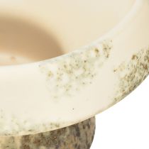 Article Bol décoratif en céramique avec socle crème gris vert Ø17cm 10cm