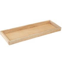 Article Plateau décoratif plateau oblong en bois naturel 42×14×3cm 3pcs