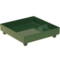 Article Plateau décoratif carré en métal vert 15×15cm 2pcs