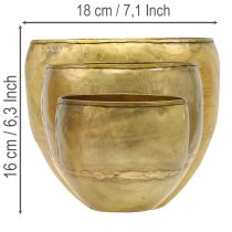 Article Vases décoratifs en métal aspect laiton, Ø 18/15/12,5 cm, lot de 3