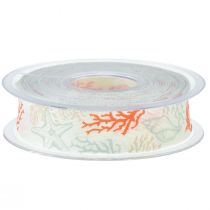 Article Ruban décoratif ruban cadeau maritime corail 25mm 18m