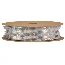 Article Ruban décoratif aspect fourrure et effet holo gris argent 25mm 10m