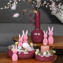 Article Lapin de Pâques décoratif en plastique, en forme de lapin, 11 cm, lot de 4.