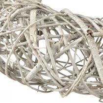 Article Couronne décorative bois décoration rotin blanc naturel Ø40cm H9,5cm