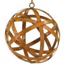Article Boule décorative en métal rouille pour décoration vintage Ø20cm