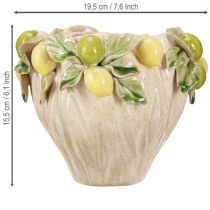 Article Pot de fleurs décoratif en céramique – motif citron pour une touche sudiste Ø19,5cm