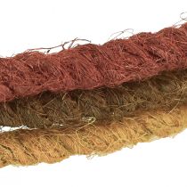 Article Anneau décoratif anneau coloré boucle de jute jaune ocre marron Ø20cm 9pcs