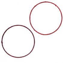 Article Anneau décoratif jute décoration boucle rouge rouge foncé Ø30cm 4pcs