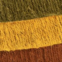 Article Anneau décoratif jute boucle jaune ocre marron 4cm Ø30cm 3pcs