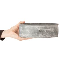 Article Bol décoratif en métal, ovale, gris, L22,5/19,5/16 cm, lot de 3