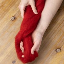 Article Cordon de laine, laine décorative, rouge, 2 m de laine feutrée pour l'art floral, la décoration et les loisirs créatifs