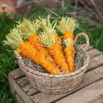 Article Coffret DIY décoration de Pâques carottes dans un panier décoration de table en raphia Pâques