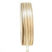 Article Ruban de satin double pour bijoux en or crème L 6 mm L 50 m