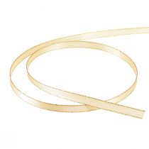 Article Ruban de satin double pour bijoux en or crème L 6 mm L 50 m