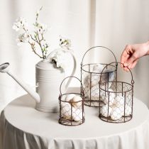 Article Ensemble de paniers en fil de fer, idéal pour la décoration ou le jardin, 25 cm, 1 ensemble