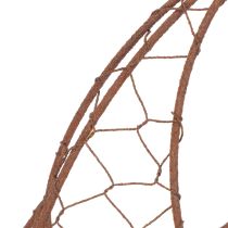 Article Panier en fil de fer, jardinière en métal, décoration printanière, panier de Pâques, marron, finition rouille, H 34 cm x L 30 cm