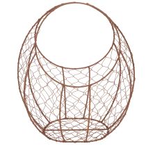 Article Panier en fil de fer, jardinière en métal, décoration printanière, panier de Pâques, marron, finition rouille, H 34 cm x L 30 cm