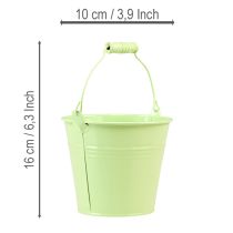 Article Seau avec anse, pot de fleurs, métal pastel, Ø 10 cm H 8 cm, lot de 10