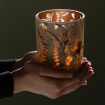 Article Élégant bougeoir à motif floral pour une décoration harmonieuse, 12,5 cm, lot de 2