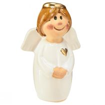 Article Adorable ange en céramique aux accents dorés blanc 7 cm - idée cadeau et décoration amoureuse - 6 pcs