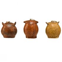 Article Adorables pendentifs hibou – Tons marron rustiques, 5,6 cm – Décoration parfaite pour l'automne et Noël – Lot de 3