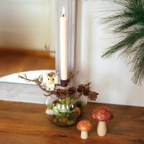 Article Bouchons de fleurs décoratifs hibou décoration d&#39;automne naturel Ø4cm H8cm 4pcs