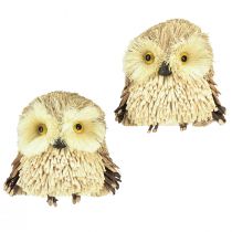 Article Chouette figurines décoratives automne avec cônes 12,5×10×10cm 2pcs