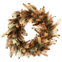 Article Couronne de plumes vraies plumes de faisan couronne de plumes marron Ø24cm