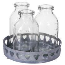 Article Plateau rond en métal pour mini-vases en verre décoratifs pour bouteilles, Ø 11,5 cm