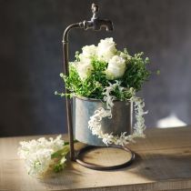 Article Jardinière en métal décorative de jardin avec robinet Ø16,5cm H42cm