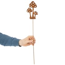 Article Tuteur de jardin en acier patiné, tuteur décoratif pour amanite tue-mouches, 15 cm, lot de 6