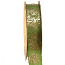 Article Ruban cadeau avec roses dorées Ruban bijoux vert 25mm 15m