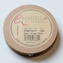 Article Ruban cadeau branche d'olivier avec branches et olives élégantes, 1,5 cm, 15 m