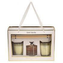 Article Coffret cadeau bougies parfumées parfum d'ambiance dans un verre parfum vanille