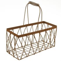 Article Panier en maille panier en métal aspect rouille 28x13,5x14cm 2pcs