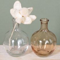 Article Mini vases en verre ambré et transparent, Ø 7,5 cm, H 11 cm, lot de 4