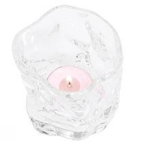 Article Photophore décoratif en verre petit bougeoir en verre Ø8cm H7,5cm 2pcs