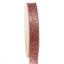 Article Ruban pailleté en ruban bijoux rose mica L15mm L18m